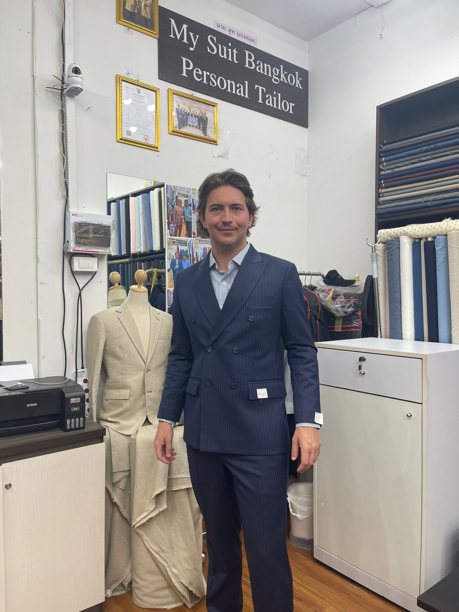 Client wearing tailored suit My Suit Bangkok